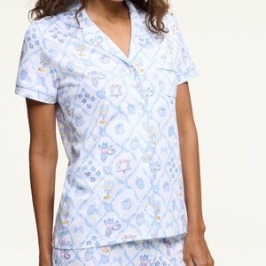 Roller Rabbit Starry Nights Lattice Polo Pajamas Size M BLUE / M